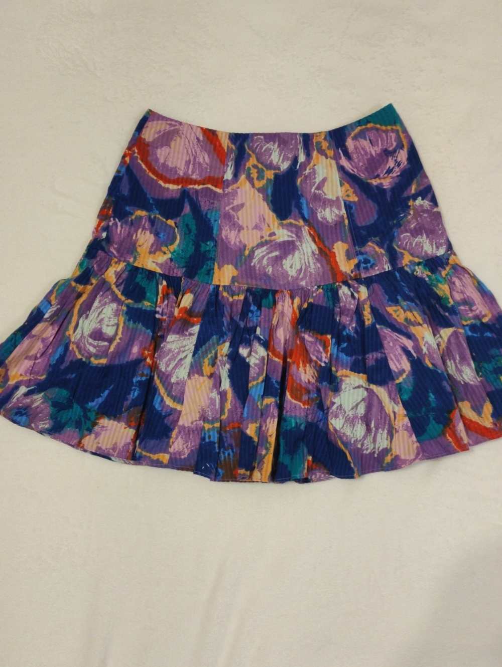 CIRCUS. My. Pleated Floral Ruffle Mini Skirt in Purple Multi